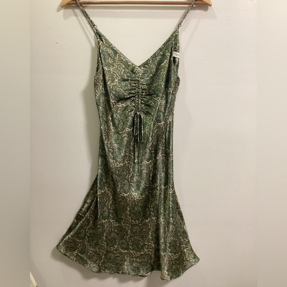 ZARA Green Paisley Dress.